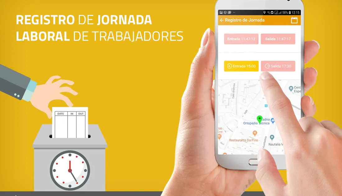 Registro de jornada laboral de los trabajadores en la app KinderClose